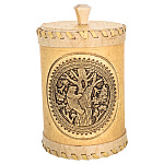 202825 Береста ТУЕС ДЛЯ СЫПУЧИХ ПРОДУКТОВ, медведь, h=18 ,d-10 см