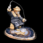 0032161/СМРГ Златоуст КОМПОЗИЦИЯ "Рыбак" на подставке Агат в П/У