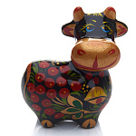 0066335 Хохлома СИМВОЛ ГОДА 2021 Буренка 7*9 см (фарфор)