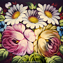 Поднос расписной "Цветы" бордовый 33х25 см, фотография 2. Интернет-магазин ЛАВКА ПОДАРКОВ