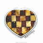 Карманное зеркало с янтарем "Сердце", фотография 1. Интернет-магазин ЛАВКА ПОДАРКОВ