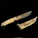  Златоуст НОЖ украшенный Н8 ц/м, кап.бер, чернение,позолота, в П/У