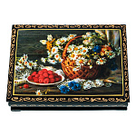  ШКАТУЛКА ПРИНТ "ЦВЕТОЧНЫЕ МОТИВЫ",ромашки+малина,14*10*3,5 см