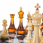 Шахматы с перламутром и фигурами из янтаря 45х45 см, фотография 6. Интернет-магазин ЛАВКА ПОДАРКОВ
