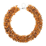 Колье из бисера и янтаря "Мех"