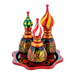 0073260 -3куп Хохлома Набор для специй "Купола" 4предмета