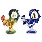 -7*10см-КОБАЛЬТ Гжель Символ года "ПЕТУШОК с колокольчиком (хвост)" 