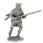 Оловянный солдатик миниатюра "Индеец с ружьем"
