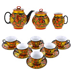 0012565- Хохлома Сервиз  на 6 перс. "Хохломской. ЗЕМЛЯНИКА" 15пр