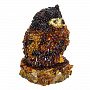 Скульптура из янтаря "Сова на пеньке", фотография 2. Интернет-магазин ЛАВКА ПОДАРКОВ