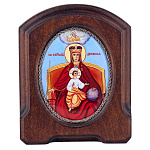 Икона "Божья Матерь Державная". Ростовская финифть 10,5х13,5 см