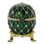 Традиции ФАБЕРЖЕ Сувенир ЯЙЦО пасхальное "СЕТКА"с часами РС-0577с-08