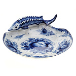 0070218 Гжель Тарелка "ОСЕТР"