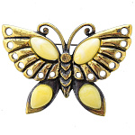 0051061/2201.4 Брошь Бабочка Бусинка (белый)