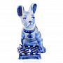 Фарфоровая статуэтка "Собака. Шахматный турнир". Гжель, фотография 1. Интернет-магазин ЛАВКА ПОДАРКОВ