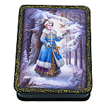 0076182 ШКАТУЛКА с художественной росписью СНЕГУРОЧКА 13*10*3,5см