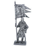 0080140 Олов.миниатюра некраш. 6-11мм Русский ратник со стягом Св. Георгия, 11-13 вв.