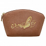 Косметичка бархатная "Бабочка". Бежевая, фотография 1. Интернет-магазин ЛАВКА ПОДАРКОВ