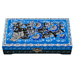 Шкатулка под купюры "Зима. Цветы". Хохлома