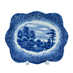 201212 Гжель Тарелка сувенирная настенная ПЕЙЗАЖ 18,5*15 см