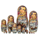 0015178-Матрешка  "РУССКАЯ ТРОЙКА" 15 мест 33см 