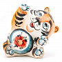 Скульптура "Тигренок Лу-Лу" в цвете. Гжель, фотография 2. Интернет-магазин ЛАВКА ПОДАРКОВ