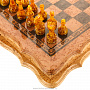 Шахматы из карельской березы с фигурами из янтаря 46х46 см, фотография 4. Интернет-магазин ЛАВКА ПОДАРКОВ