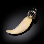 0068635  КУЛОН "ТИГР"  клык медведя  8см серебрение