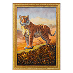Картина янтарная "Тигр в долине" 60х40 см