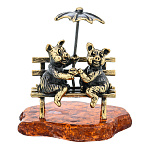 0071805/2047 Поросята пара под зонтом Сувенир (коньячный)