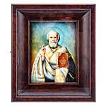 0066679-0178 Икона рукописная Николай Чудотворец перламутр 140-240 мм без рамы киот