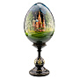Деревянное пасхальное яйцо на подставке "Москва. Храм Василия Блаженного", фотография 1. Интернет-магазин ЛАВКА ПОДАРКОВ