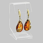 721019/8,91г  Серебро 925* СЕРЬГИ вст.Янтарь р/п