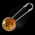 0064841 Янтарь Булавка со вставкой