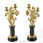 0016354/ФР-яшма Златоуст Канделябры "Колибри" 2шт.Яшма