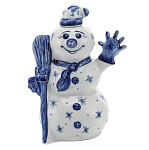 006498 Гжель ШТОФ "СНЕГОВИК.ЯНВАРИК" 1,0 л