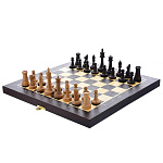 0046835 Нат.дерево ШАХМАТЫ "Стаунтон" Махагон, с фигурами 45МЛС-Б-ФС