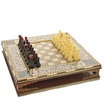 0020217/Компл ШАХМАТЫ КОМПЛЕКТ(фигуры+доска) Грецкий орех,Вишня,Апельсиновое дер. 