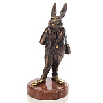 9450/РЛЗ Бронза скульптура "Финансист" на подставке Мрамор Эмаль 19см