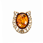 0059725/2480.4 Брошь ПОДКОВА (коньячный)