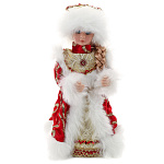 0065761 Новый год Кукла СНЕГУРОЧКА музыкальная 30см Красная шуба ПУ