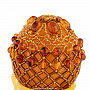Пасхальное яйцо из янтаря с бисером "Нарядная курочка", фотография 2. Интернет-магазин ЛАВКА ПОДАРКОВ