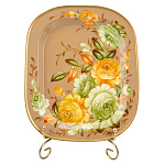 Поднос с авторской росписью "Цветы" 24х20 см