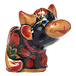 0066336 Хохлома СИМВОЛ ГОДА 2021 Бычок "Миша"8*9 см (фарфор)