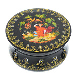 0042411 Лаковая миниатюра Шкатулка "Жар-птица" (АР Бахирева) 8*8см (п959)