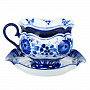 Чайная пара "Купец". Гжель, фотография 1. Интернет-магазин ЛАВКА ПОДАРКОВ