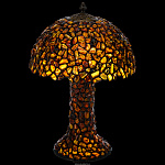 Настольная лампа из янтаря и бронзы "Дерево". Высота 48 см