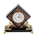 0076028 Натуральный камень ЧАСЫ "КОНИ" мрамор 155*65*160 мм 