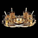 0044331/ФРЛ Златоуст Чайный набор С НОЖАМИ на 4 персоны в П/У