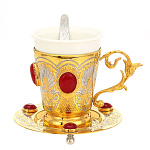 0058271/вставки-родонит Златоуст НАБОР ЧАЙНЫЙ   в ПУ